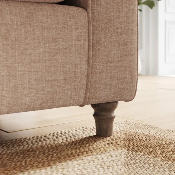 Flori Tonal Plush Chenille Corner Chaise Sofa 4