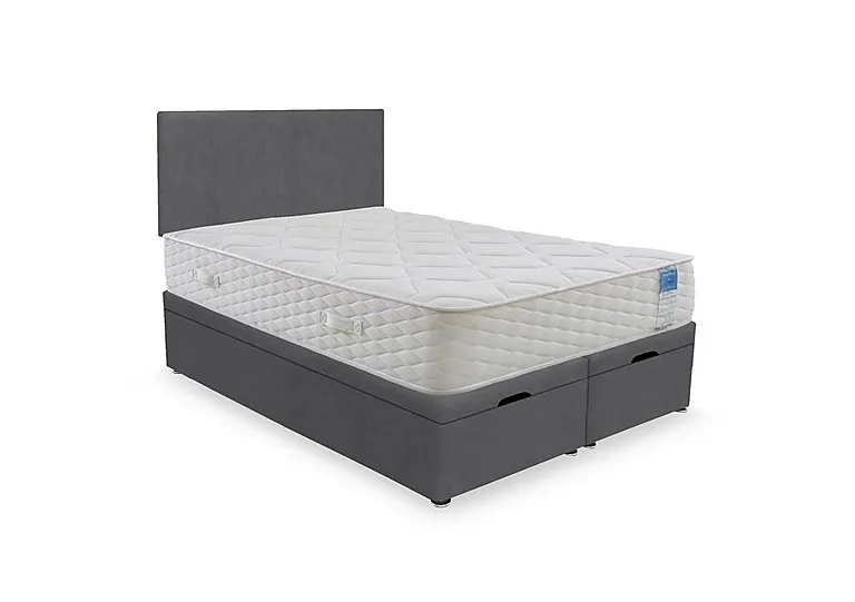 Memory Plus End Lift Ottoman Divan Set - King Size - Plush Dark Grey