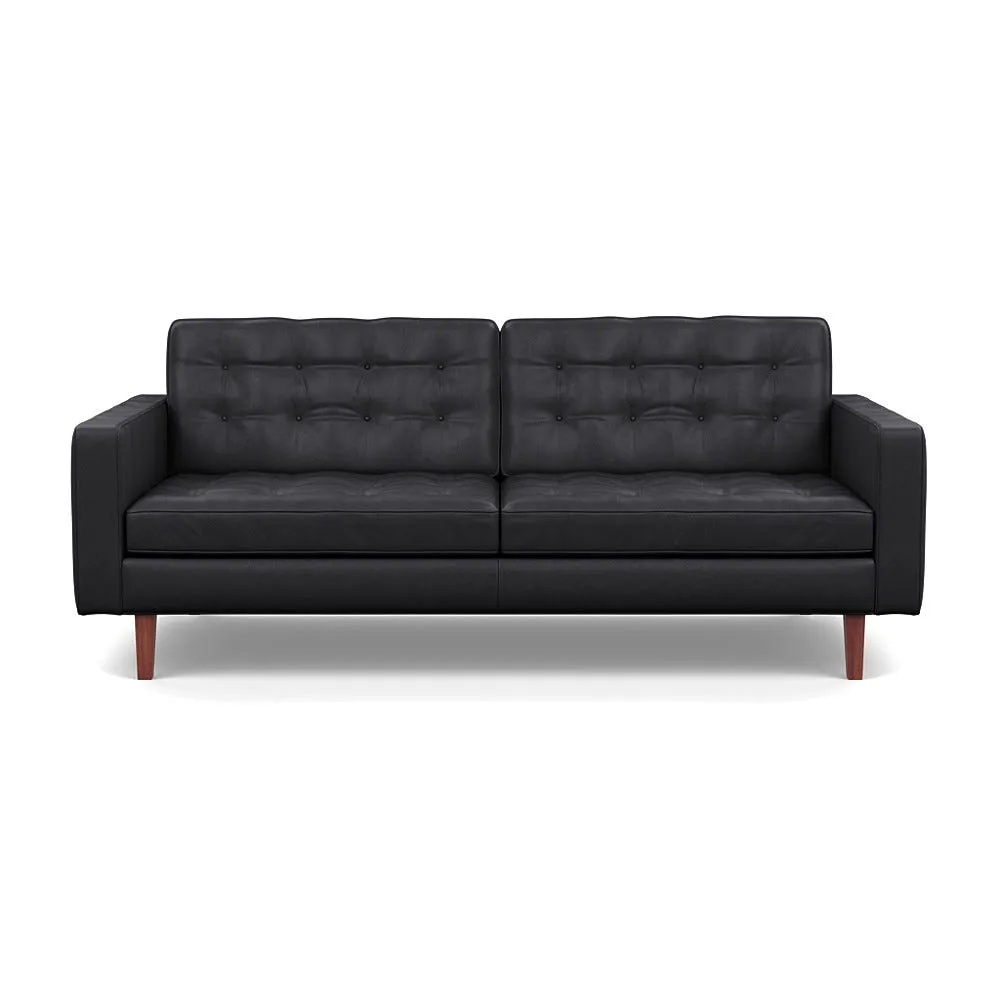 Heal's Hepburn 3 Seater Sofa Linea Leather 622 Walnut Feet 1