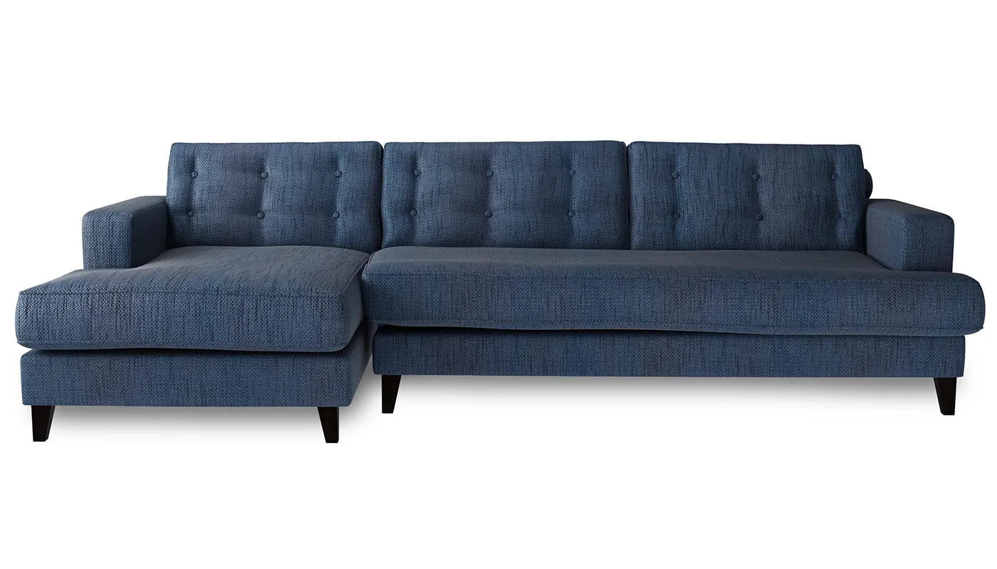 Heal's Mistral Left Hand Corner Sofa Texture Ink Black Feet