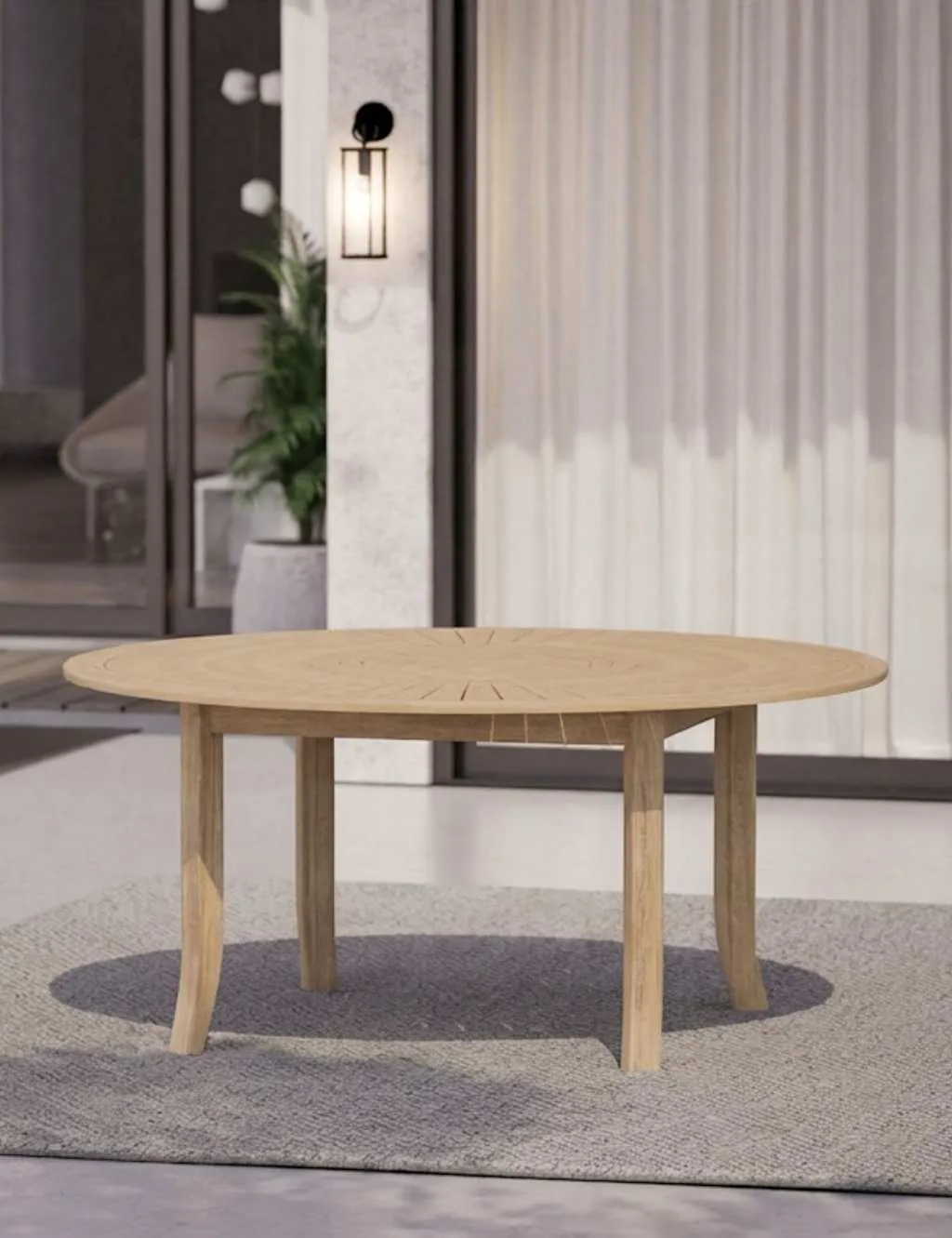 Royalcraft Maris Round 4 Seater Garden Dining Table Natural