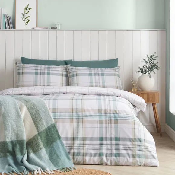 Catherine Lansfield Cartmel Check Polycotton Duvet Cover & Pillowcase Set 5