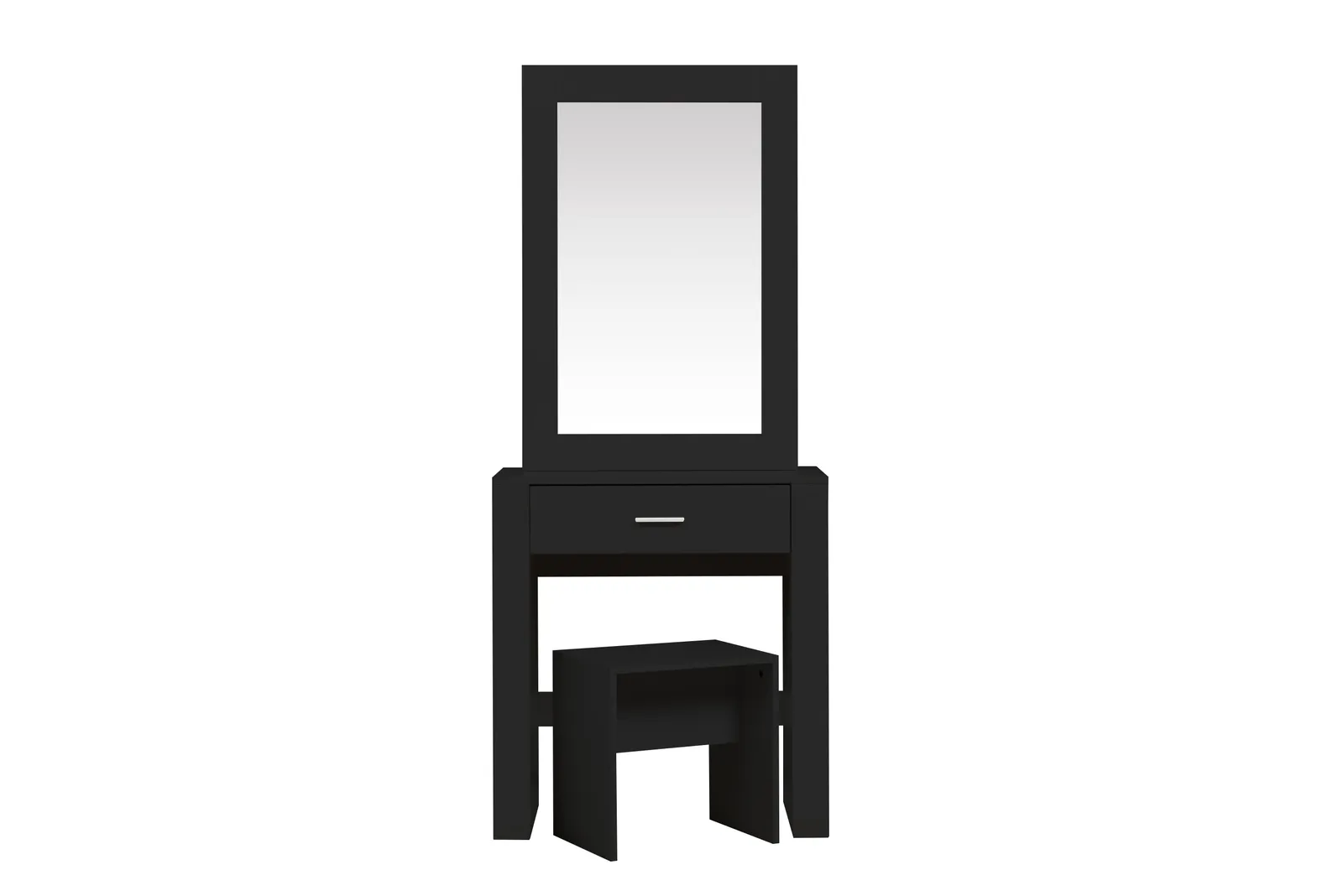Birlea Evelyn 1 Drawer Sliding Mirror Dressing Table White in Black 5