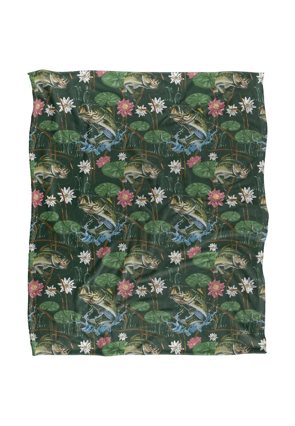 JQ Licensing Jl-Jp-Jq Bass Fishing Tiki 2 Silky Touch Super Soft Throw Blanket 152 X 127 cm in White