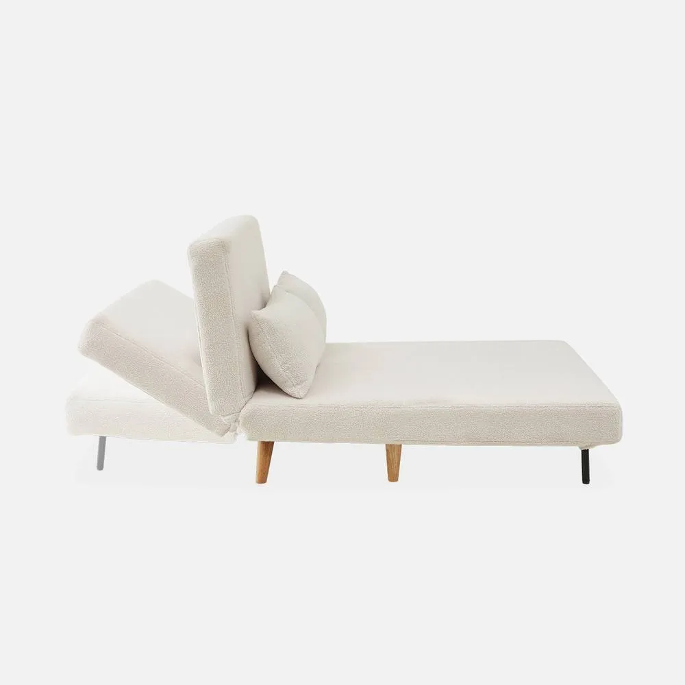 sweeek 2-seater Scandi-style Folding Sofa Bed in Cream 6