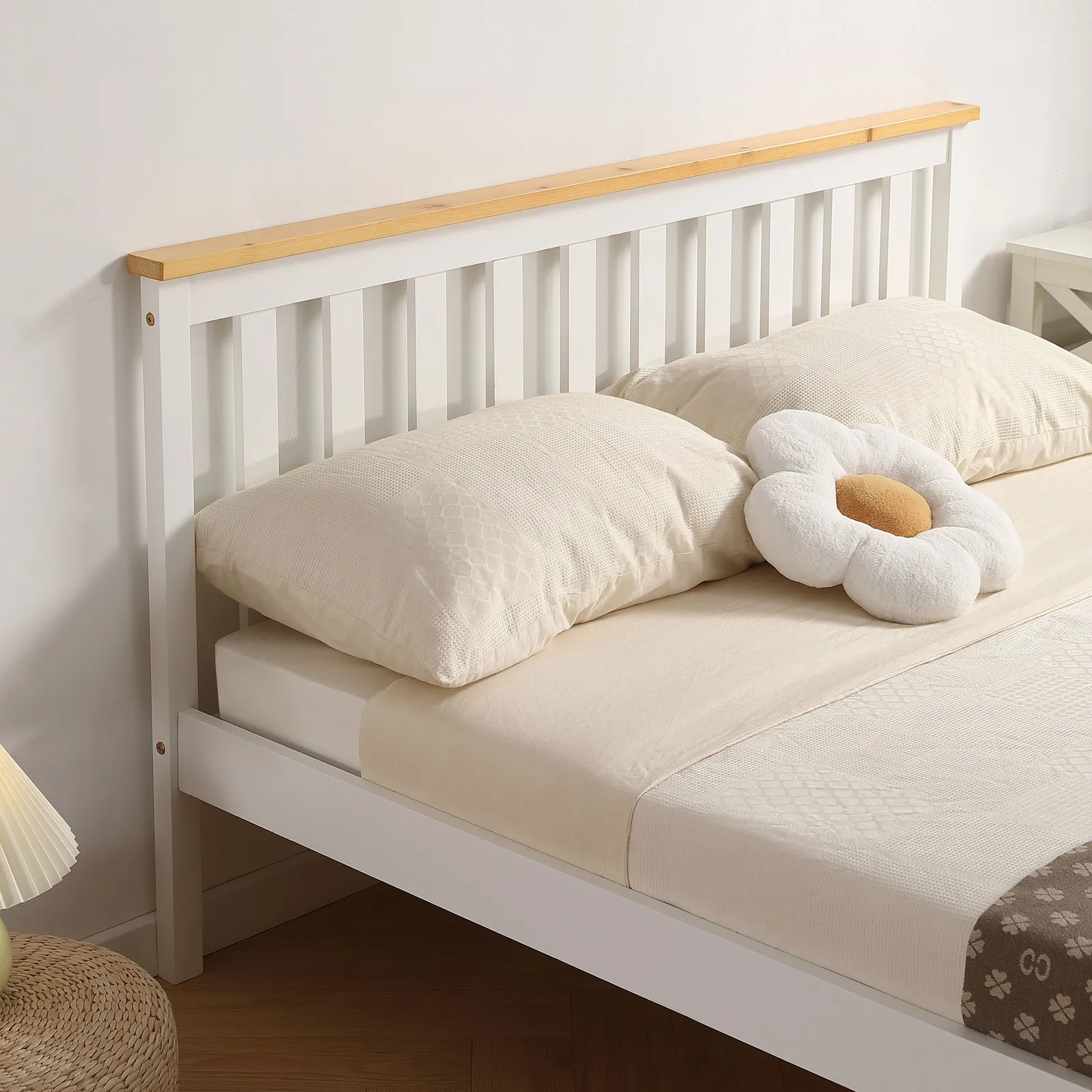 Comfy Living Ltd Low Footend Wooden Bed Frame in White 3