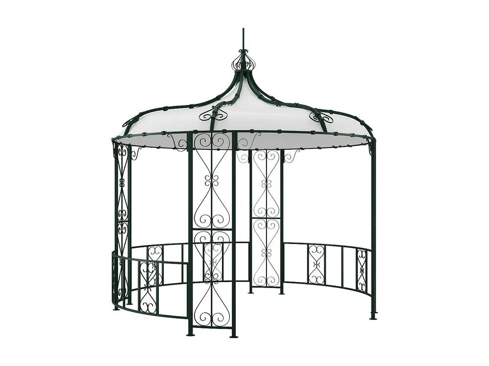 Vente-unique Wrought Iron-Style Metal Garden Pavilion - D300 X H305 Cm - Green 4