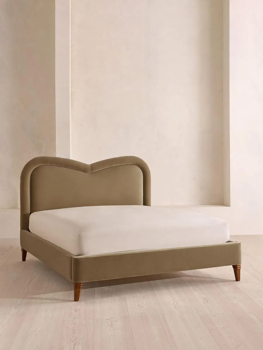 Keira Bed, King, Velvet, Truffle