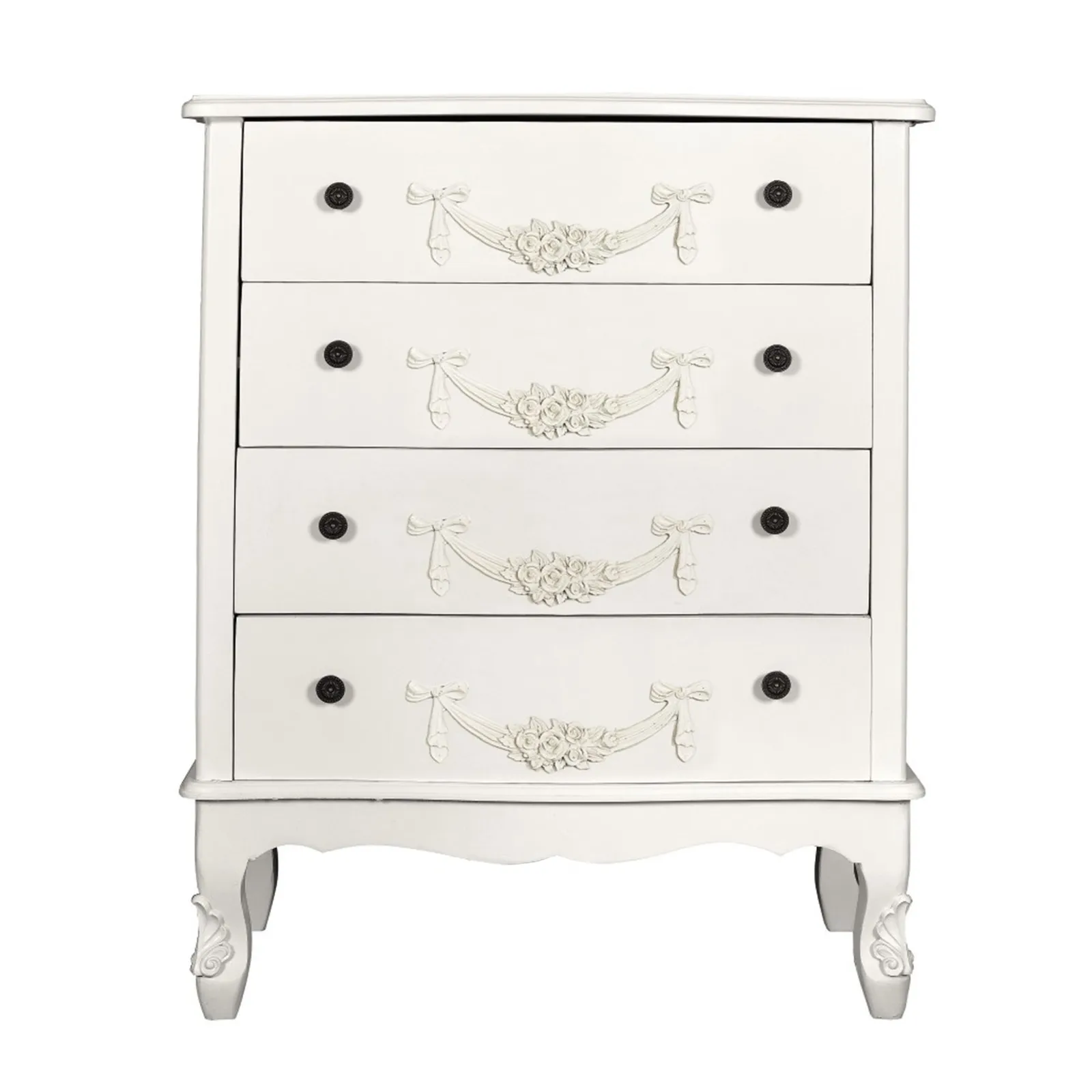 Toulouse Ivory Wide 4 Drawer Chest White