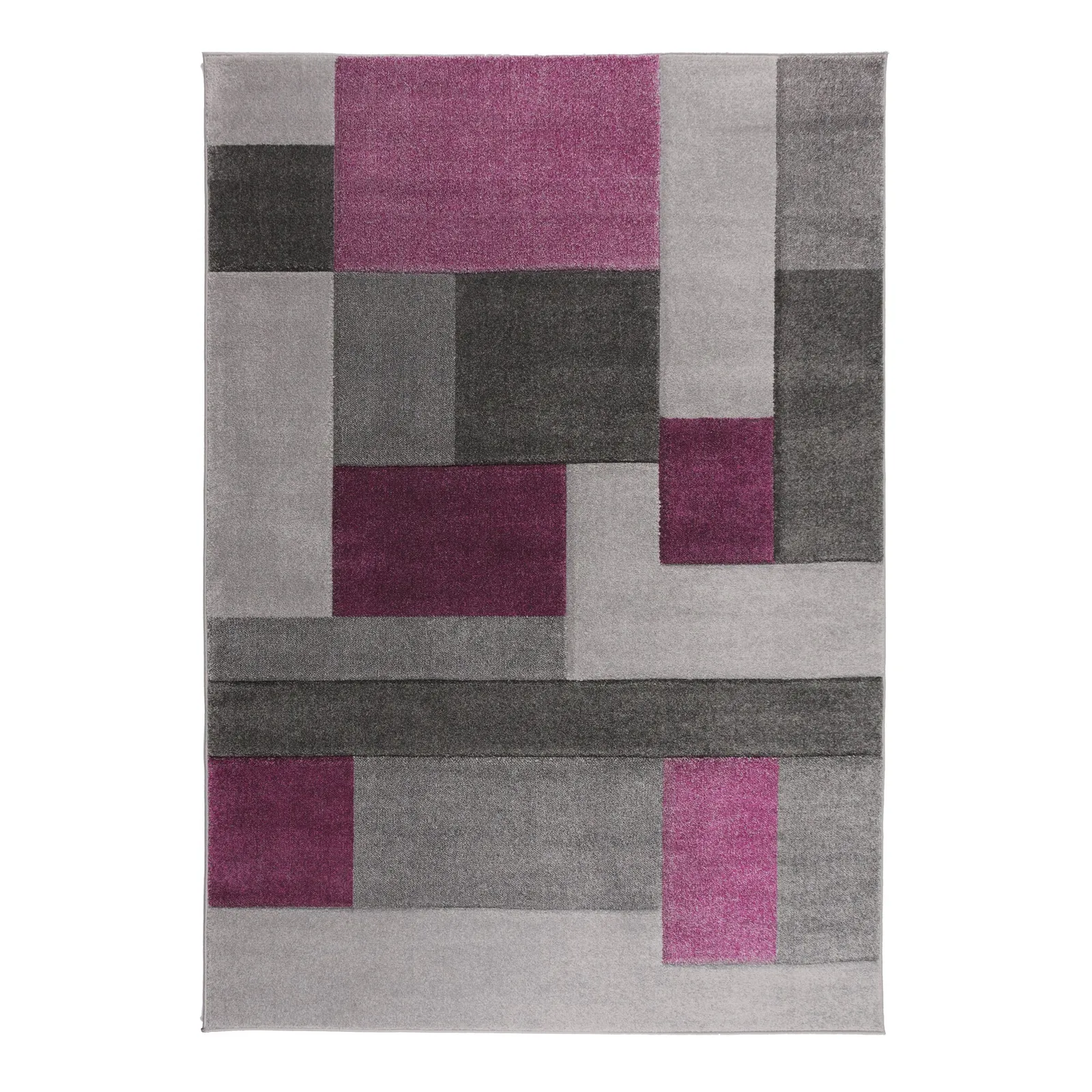 Cosmos Hand Carved Rug Purple and Grey