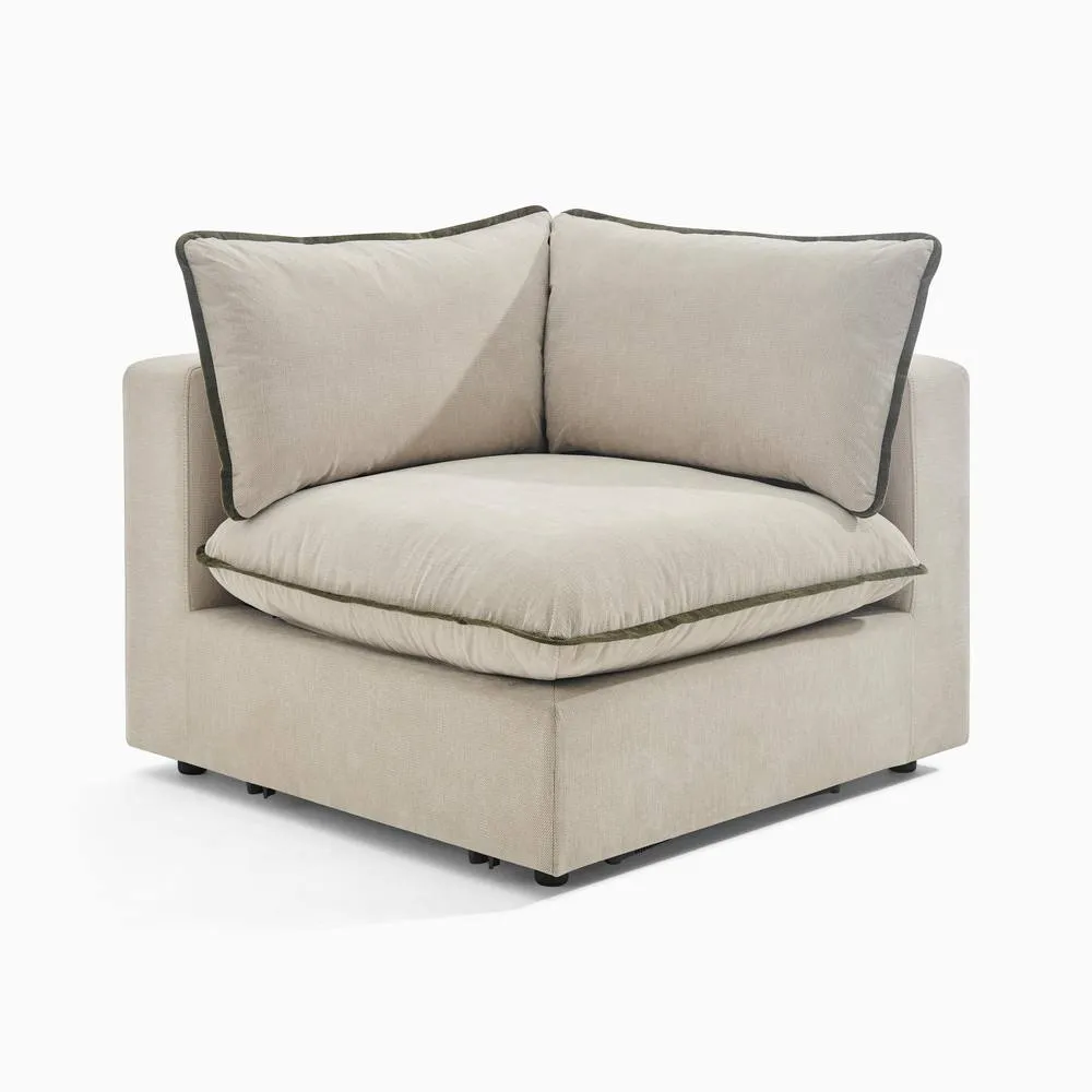 FurnitureboxUK Echo Linen-Look Fabric Corner Armchair for Modular Sofa 6
