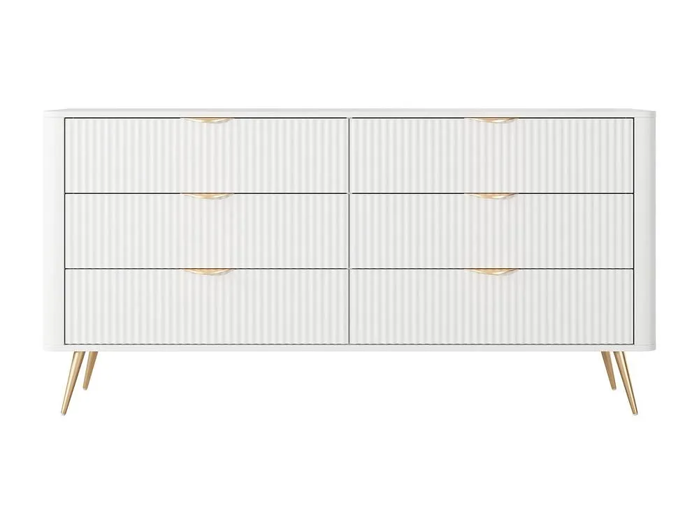 Vente-unique 6-Drawer Chest Of Drawers - White & Gold - ELONARIA 5