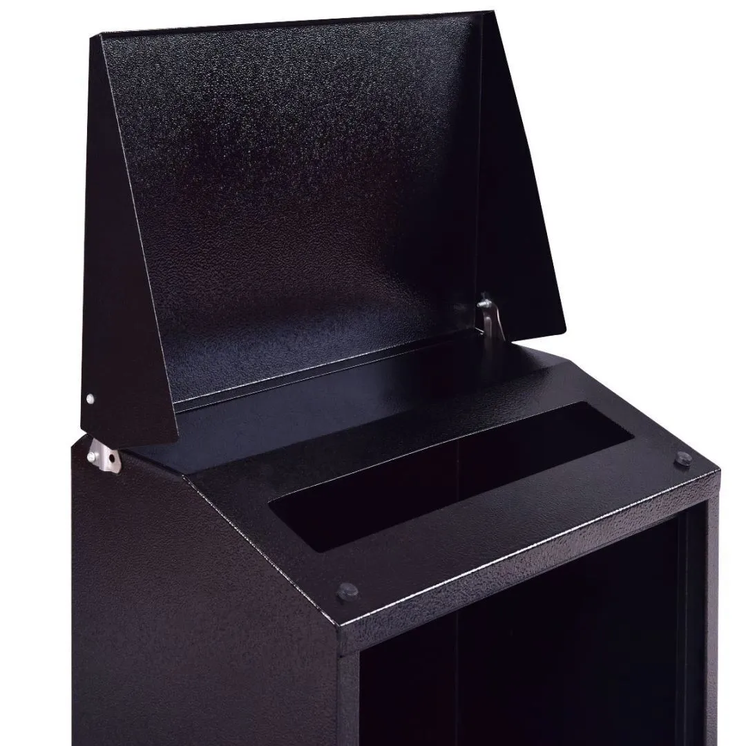 Costway Wall Mounted Outdoor Large Lockable Mailbox Steel Locking Home Letter Post Box in Black 3