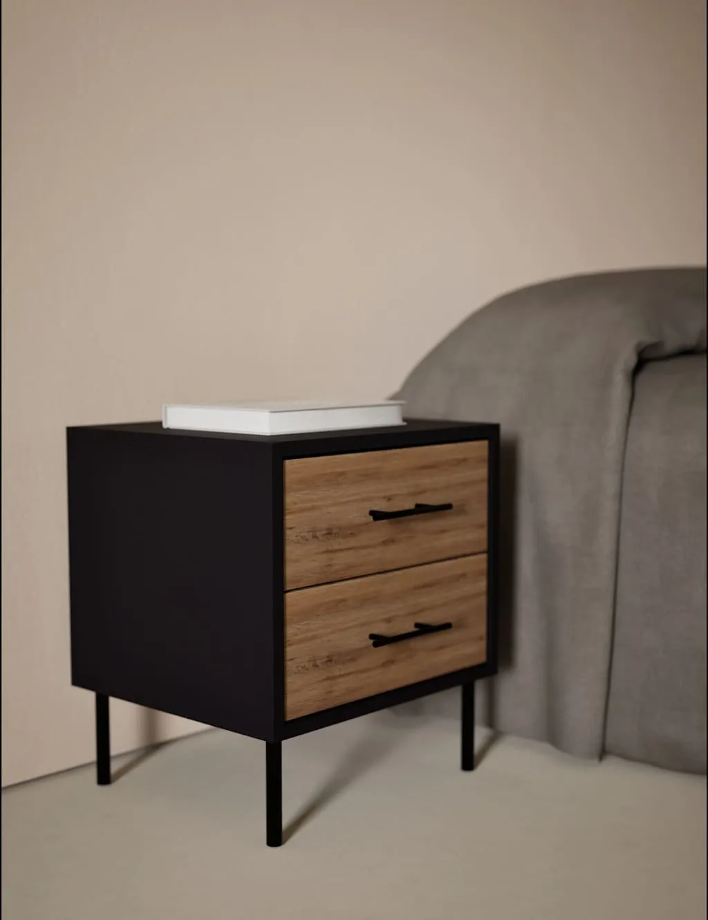 Gallery Direct Holt Bedside Table Natural Mix