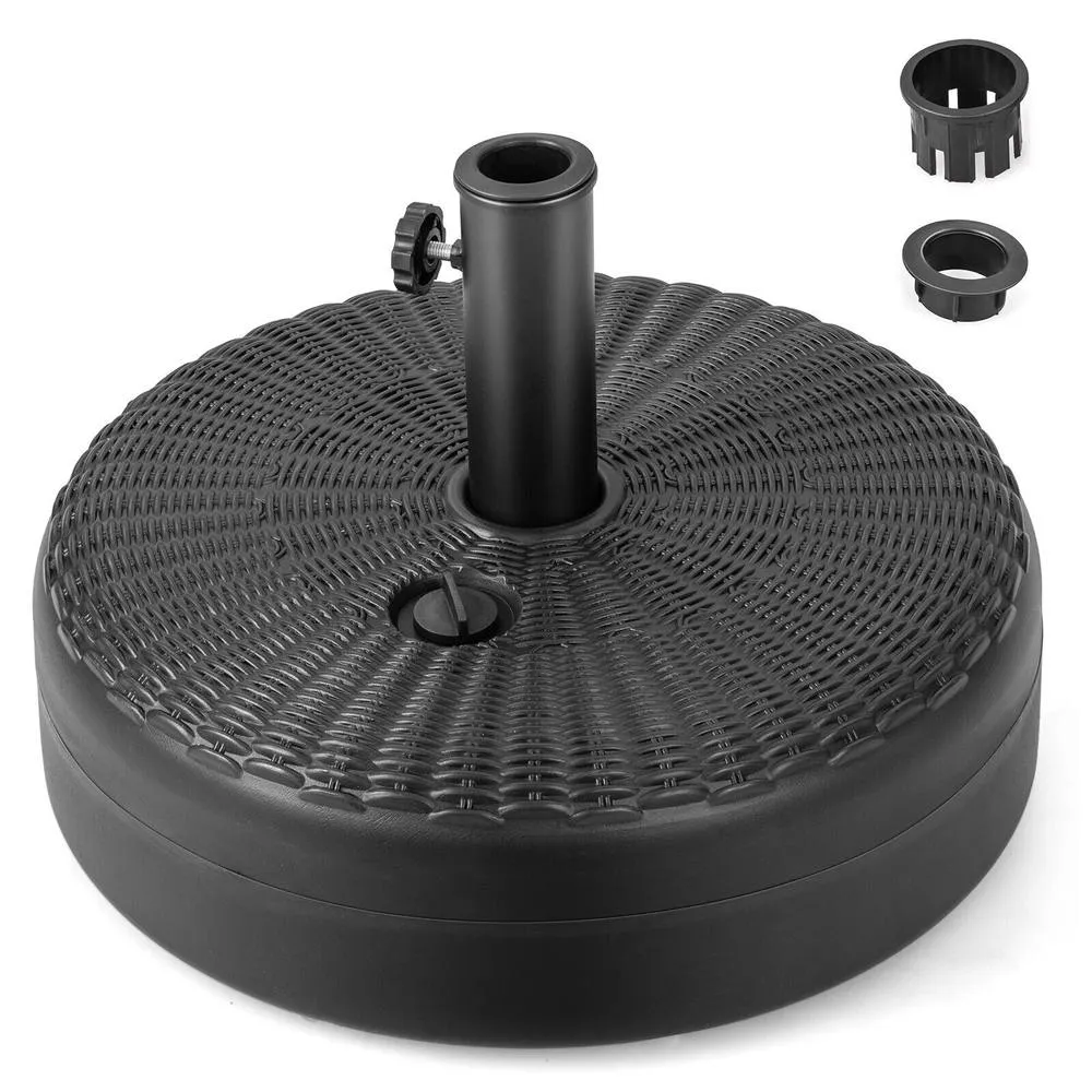 Costway Patio Water/Sand Filled Parasol Stand Umbrella Base Holder Fit 38 & 48 mm Pole in Black