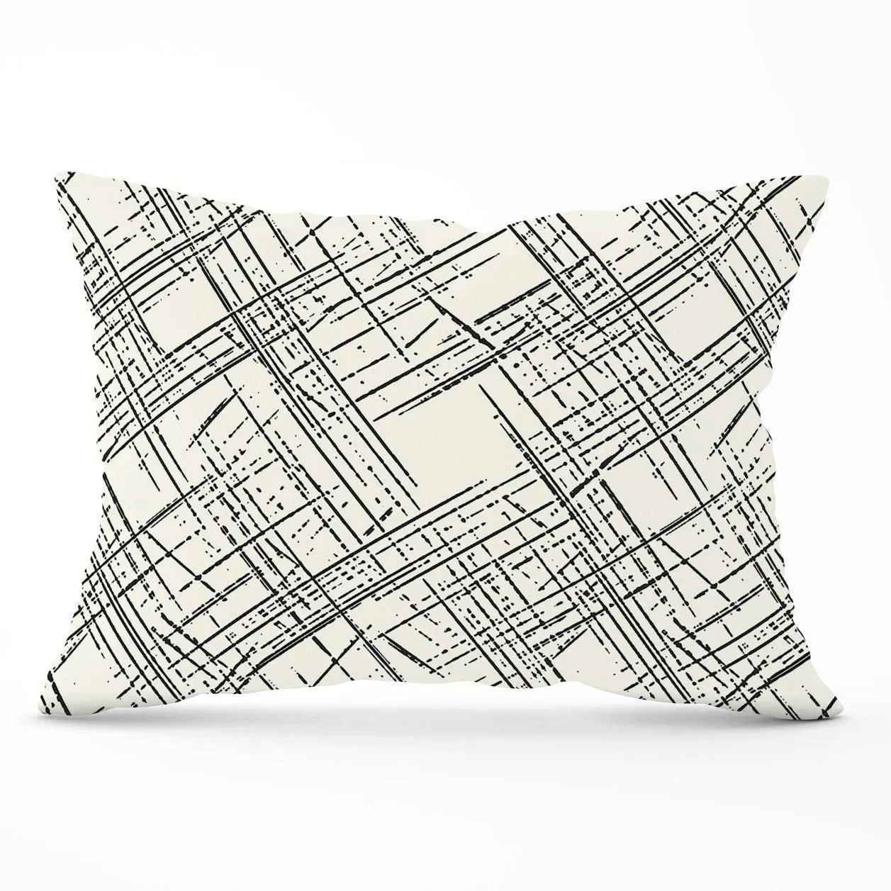 Warren Reed - Designer Monochrome Distressted Pattern Cushions in Grey