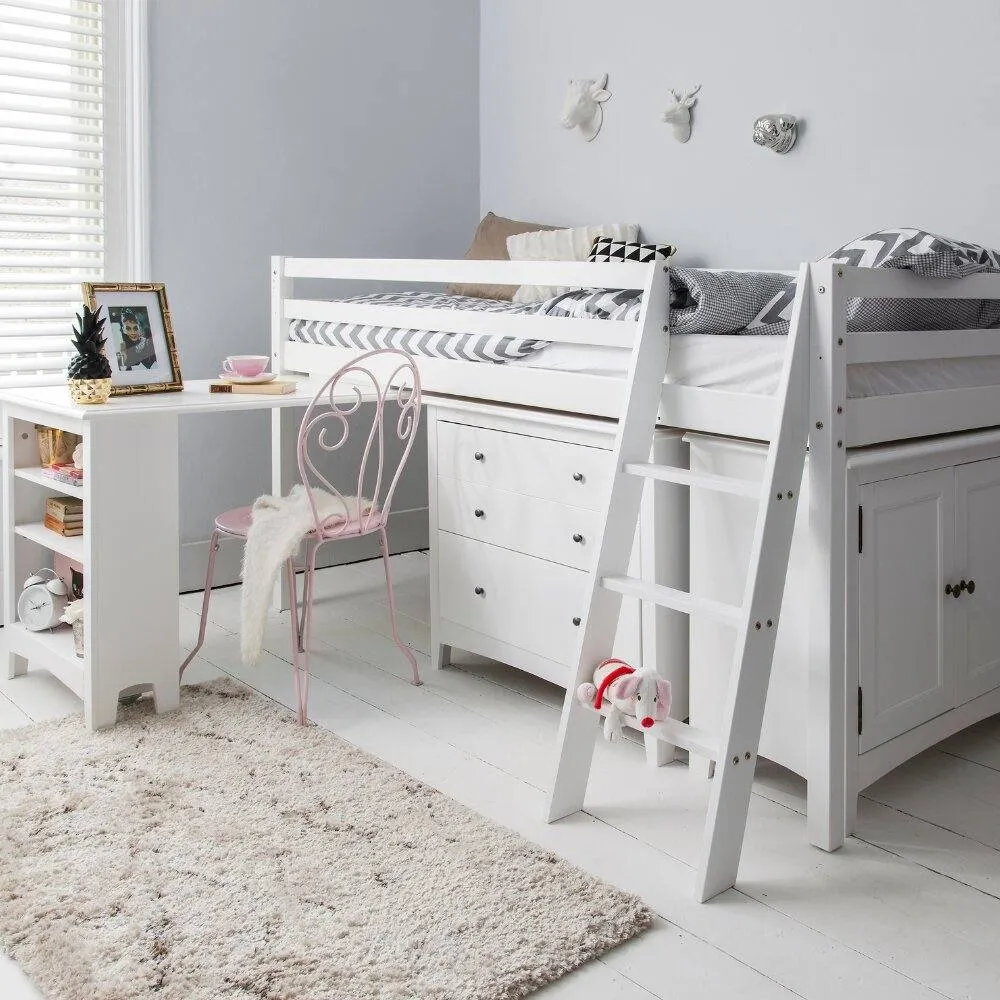 Nöa and Nani Moro Sleepstation with Chest of Drawers, Cabinet & Desk in White