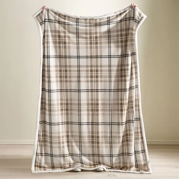 Cosy Ribbed Check Throw Blanket 130cm x 170cm 2