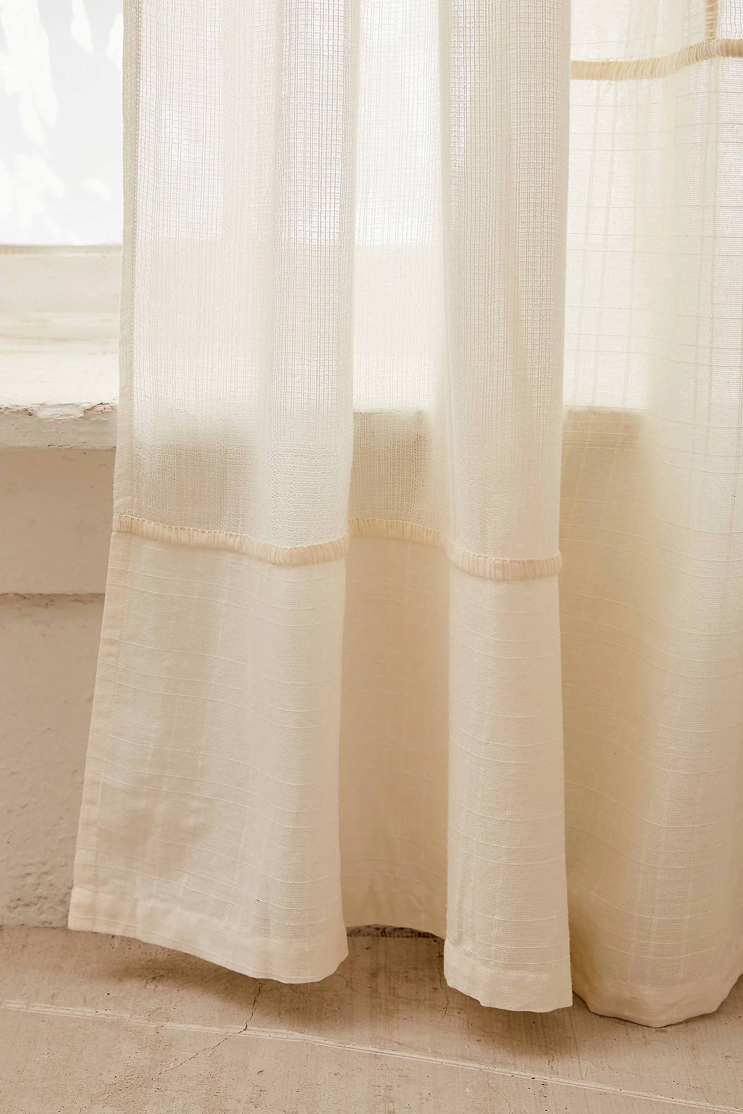 White Chloe Patch Curtain - White 5