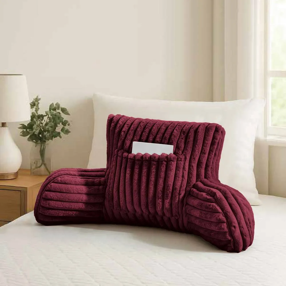 GAVENO CAVAILIA Super Comfy Ribbed Warm Cuddle Cushion in Burgundy