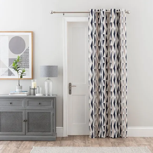 Elements Triangles Thermal Eyelet Door Curtain 2
