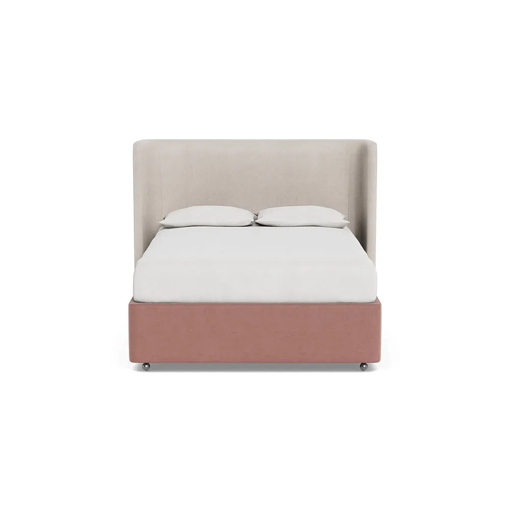 Heal's Deep Divan King None Smart Luxe Velvet Dusky Pink