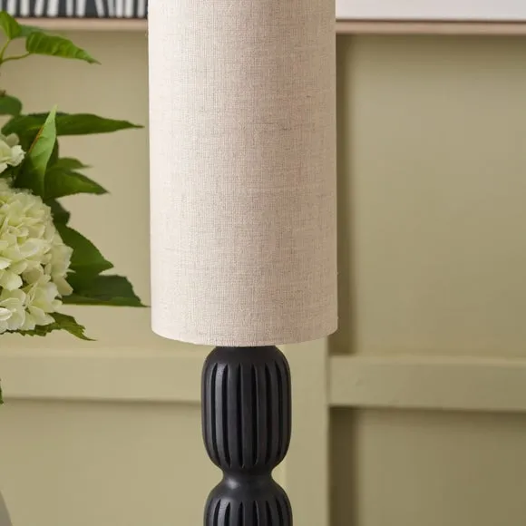 Pacific Lifestyle Sahana Ribbed Slim Wood Table Lamp 2
