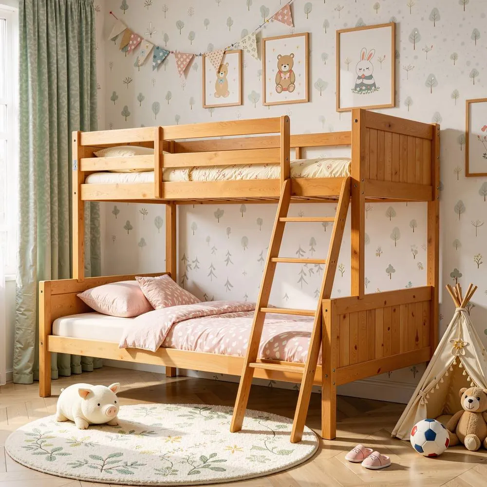 Comfy Living Ltd Enmore Triple Bunk bed in Light Brown