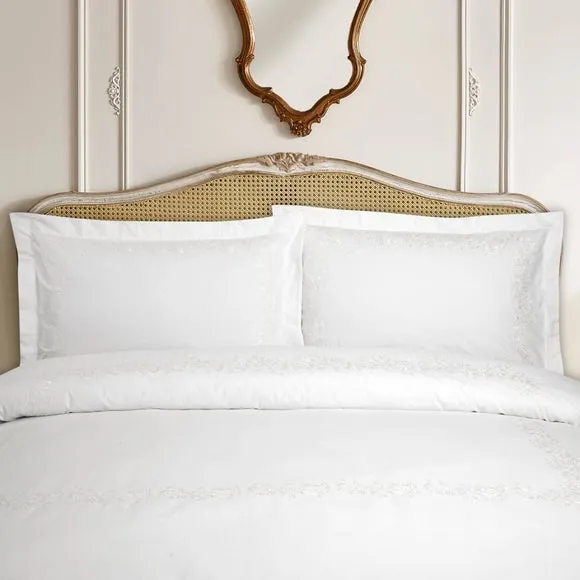 Dorma Luxuriously Soft Embroidered 100% Brushed Cotton Duvet Cover & Pillowcase Set 2