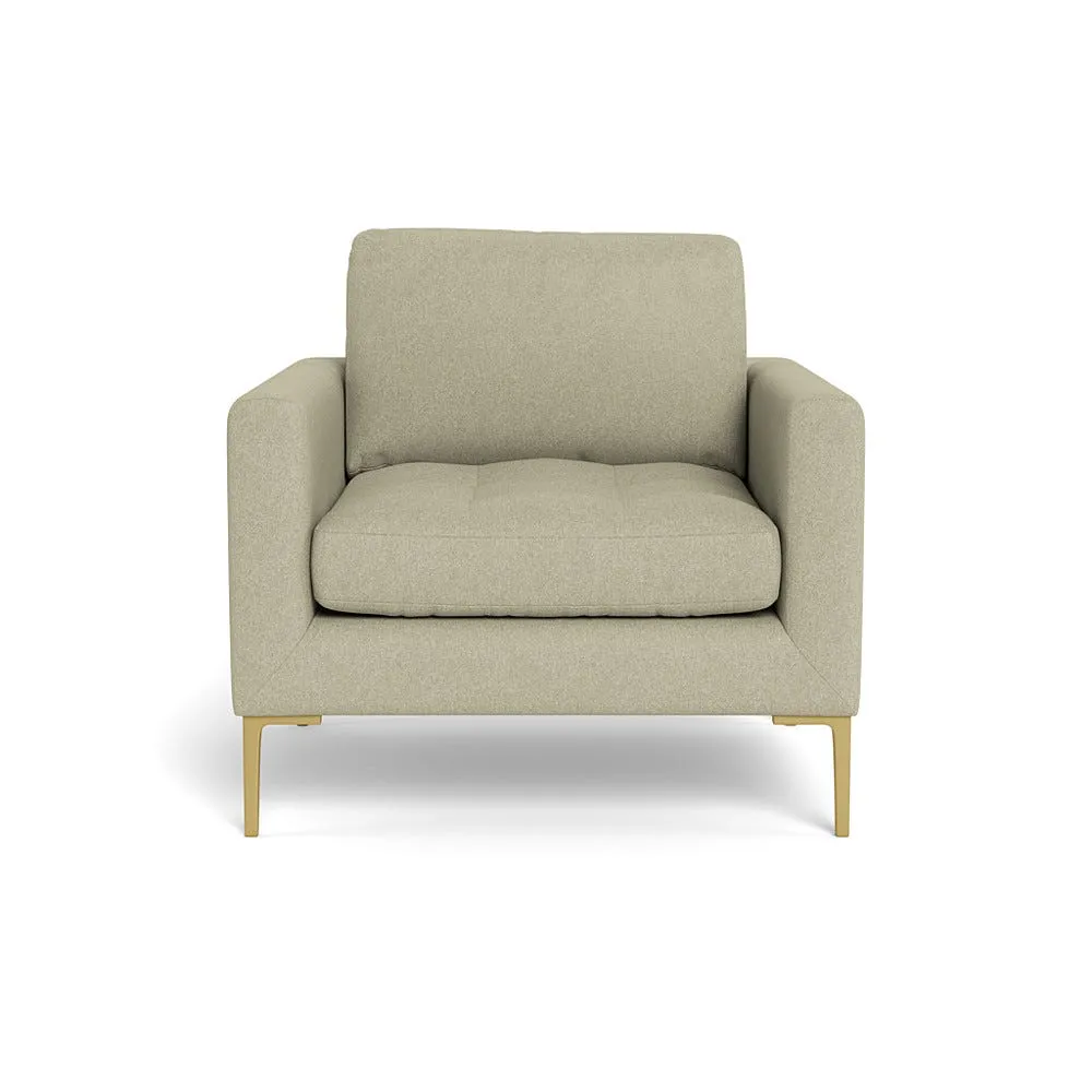Heal's Eton Armchair Cotton Grain Brass Feet