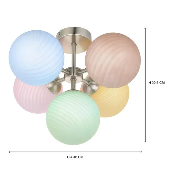 Swirl 5 Light Semi Flush Ceiling Light 5