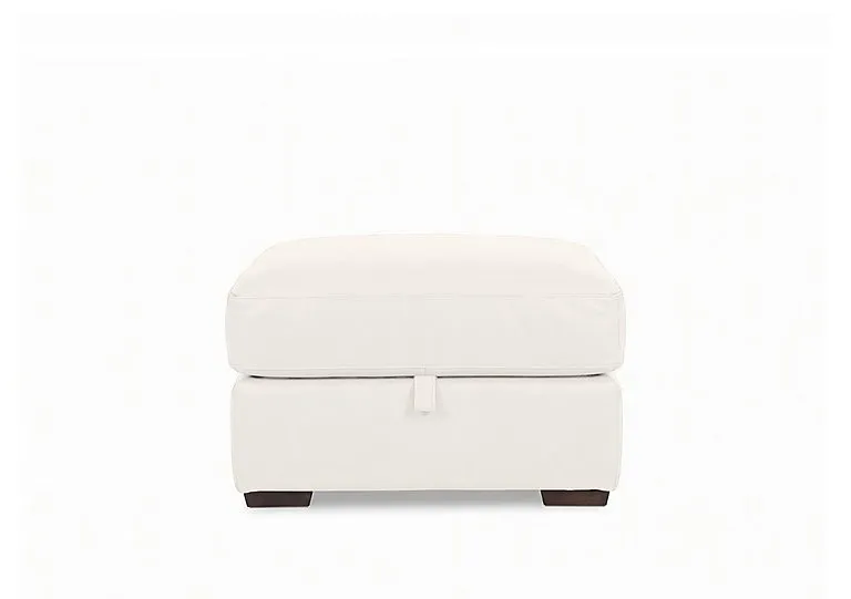 Nap Leather Storage Footstool - Star White - Living Room Furniture - In Time for Christmas