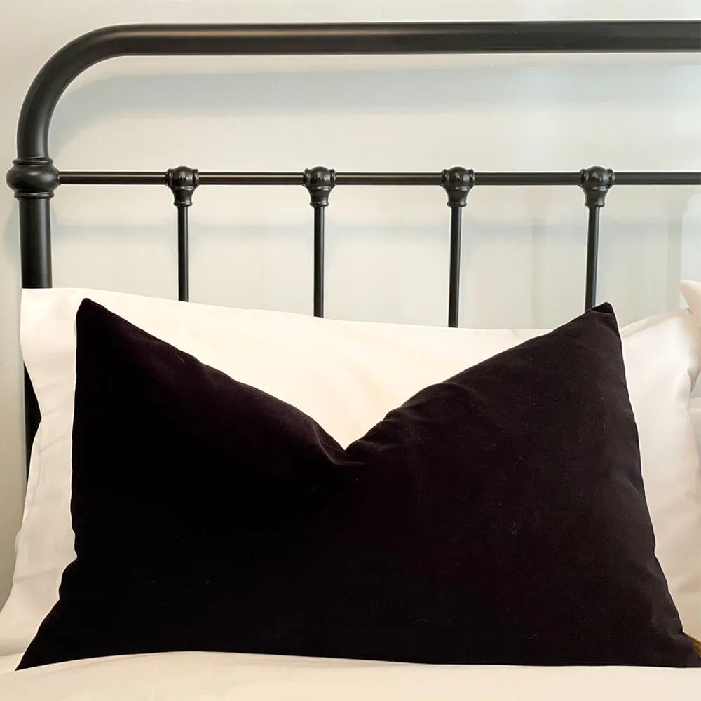 Ava Velvet Cushion - Black