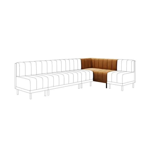 Amali Corner Dining Bench, Matte Plush Velvet 1