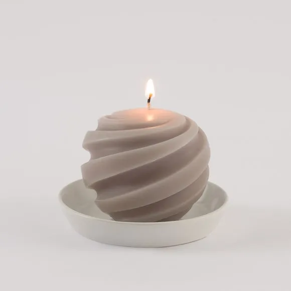 Unscented Twist Shaped Wax Candle