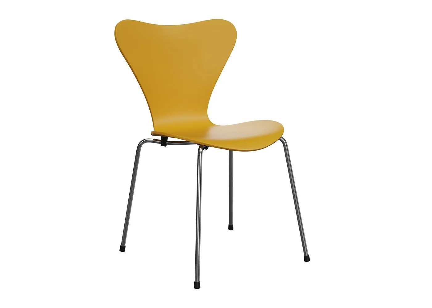 Fritz Hansen Series 7 x Verner Panton Yellow Chrome Legs
