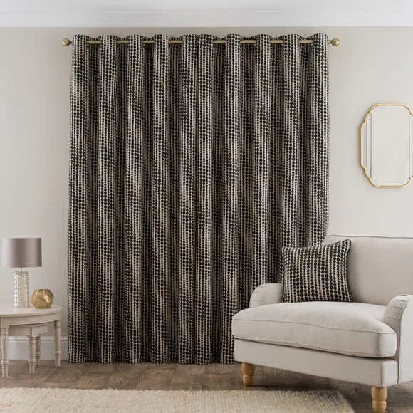 Gradient Spot Chenille Eyelet Curtains 4
