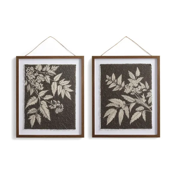 Set Of 2 Textured Fern Framed Prints 3