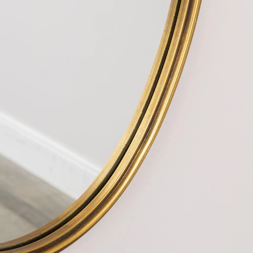 Melody Maison Gold Oval Metal Framed Wall Mirror - 60cm X 40cm 5