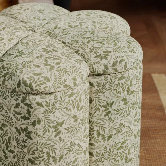 Flower Woodland Leaf Storage Footstool 4