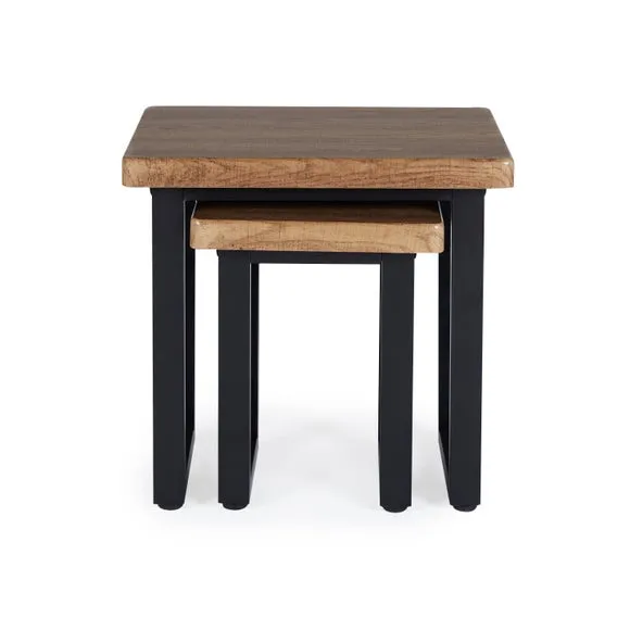 Freddie Nest of Side Tables, Rustic Wood Effect 4