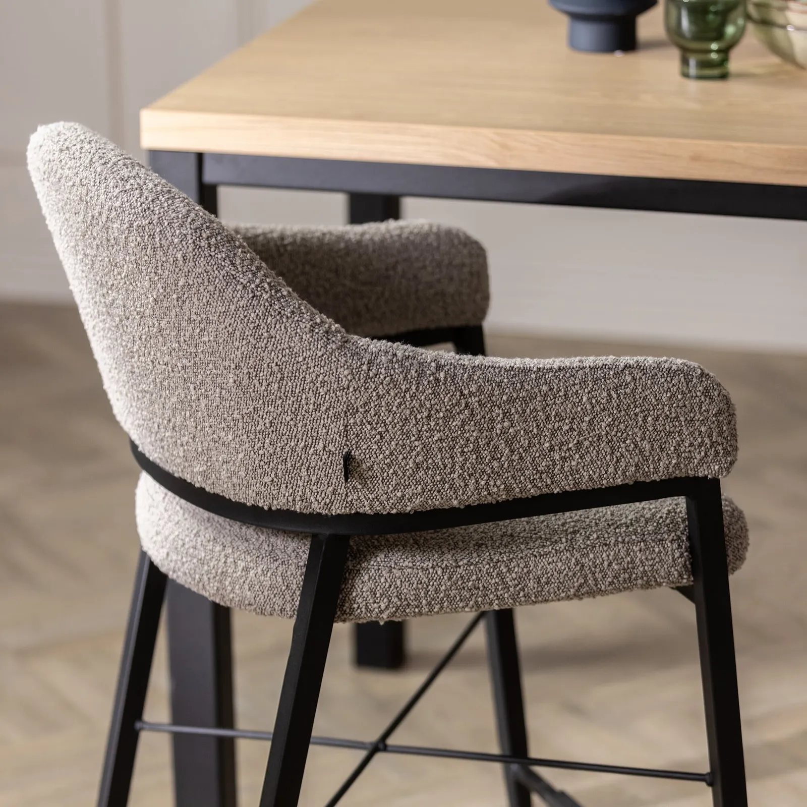 Hinoki Bar Stool, Neutral Fabric | Barker & Stonehouse 3