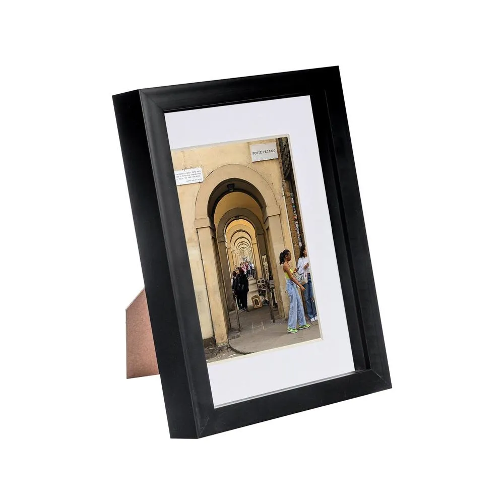 Nicola Spring 3D Box Photo Frame with 4" x 6" Mount - A5 (6" x 8") - White Mount in Black