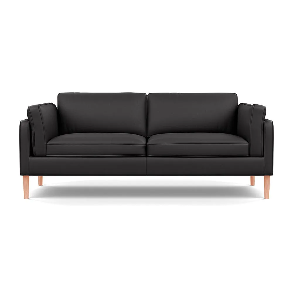 Heal's Sonno 3 Seater Leather Grain Graphite 063 Natural Feet 1