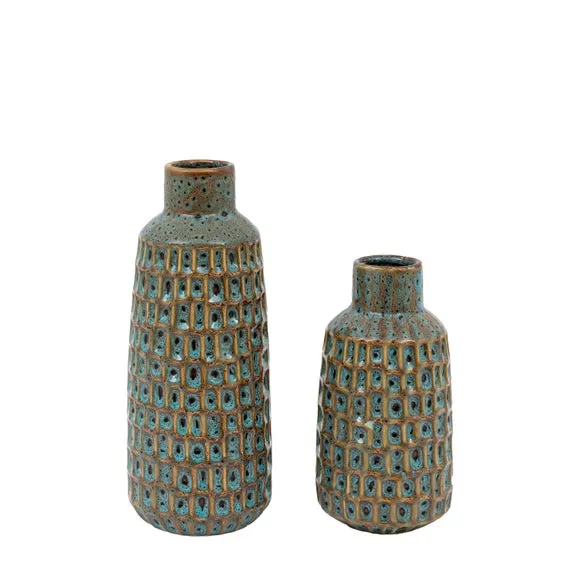 Cedar & Sage Set of 2 Reno Reactive Glaze Vases 6