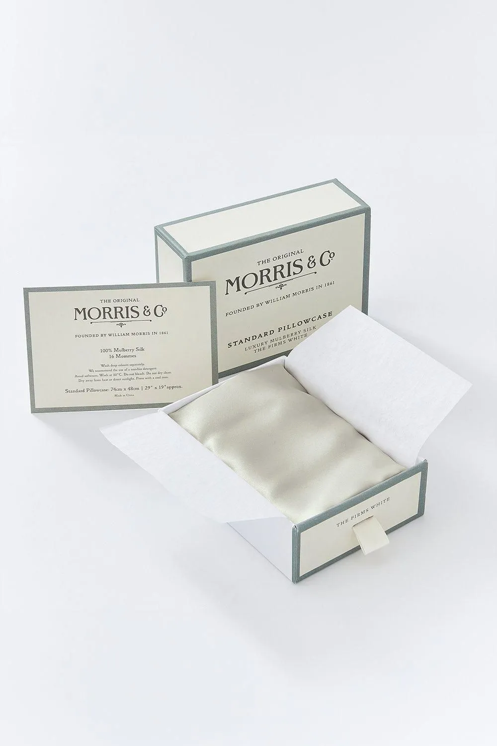 Morris & Co Silk' Standard Pillowcase in Ivory 2