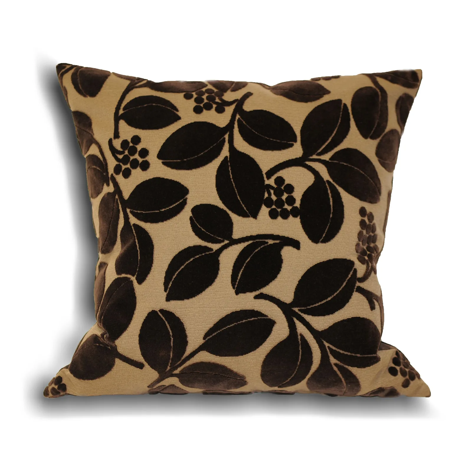 Paoletti Cherries Floral Cushion in Chocolate