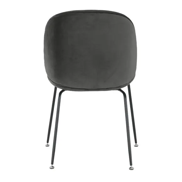 Fusion Living Luxurious Velvet Dining Chair with Black Metal Legs 6