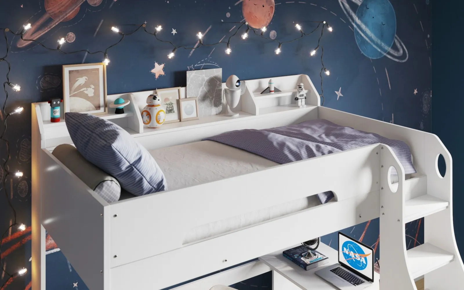 Flair Cosmic High Sleeper Bed in White 2