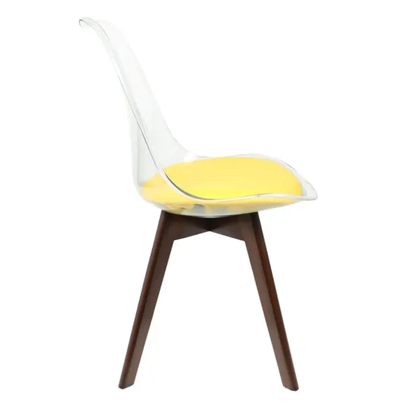 Fusion Living Soho Clear Plastic Dining Chair with Squared Legs 4